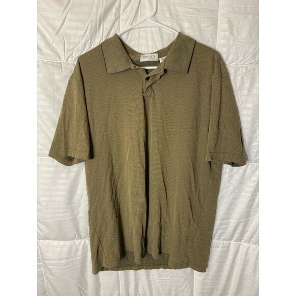CONCEPTS BY CLAIBORNE MENS BROWN POLO SHIRT SHORT SLEEVE SIZE 2XL XXL 2X - Picture 1 of 2